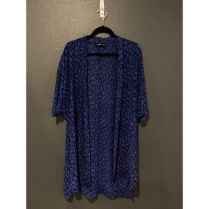 a.n.a Blue and Black Textured Kimono